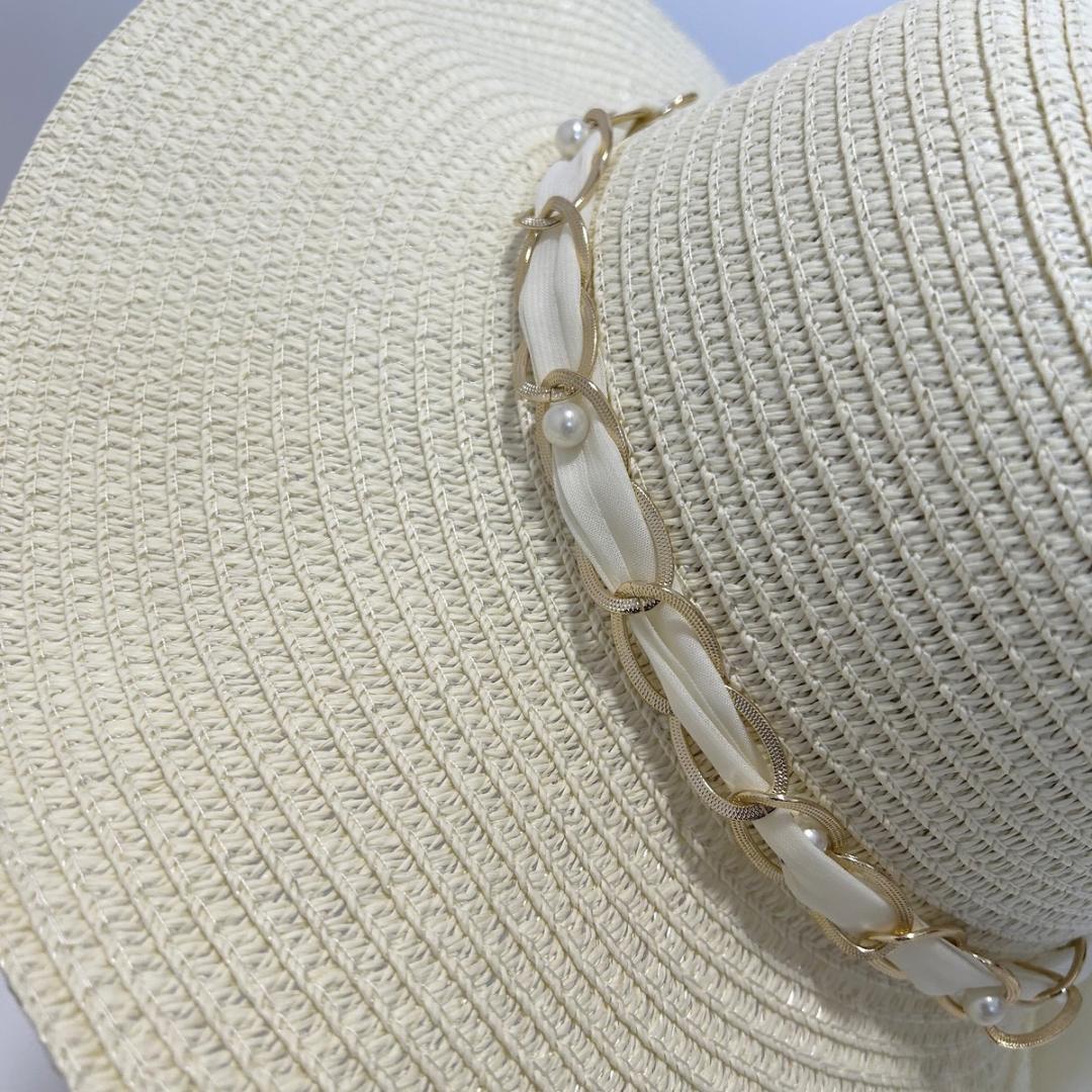 CAPPELLO IN CARTA - PERLINE - NASTRINO IN RASO - DONNA