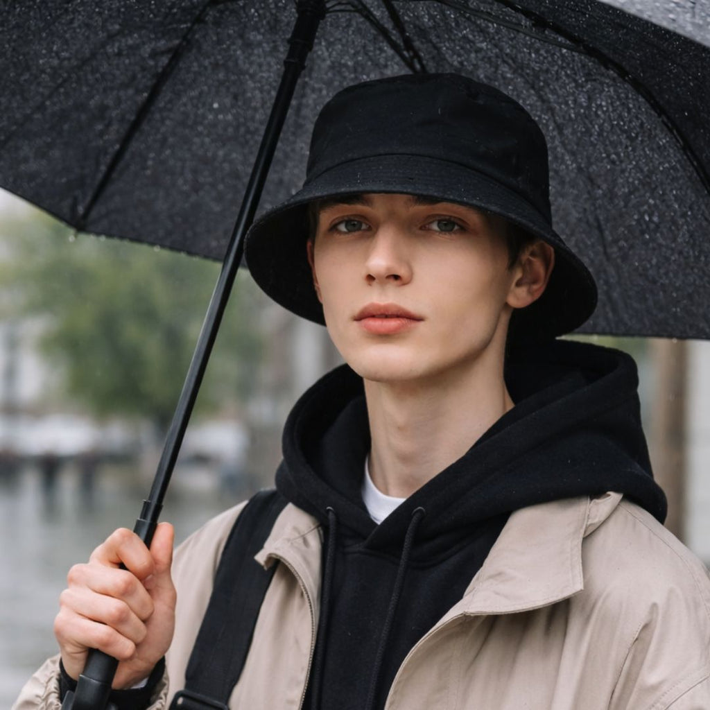 Cappello PESCATORE - NERO - IMPERMEABILE