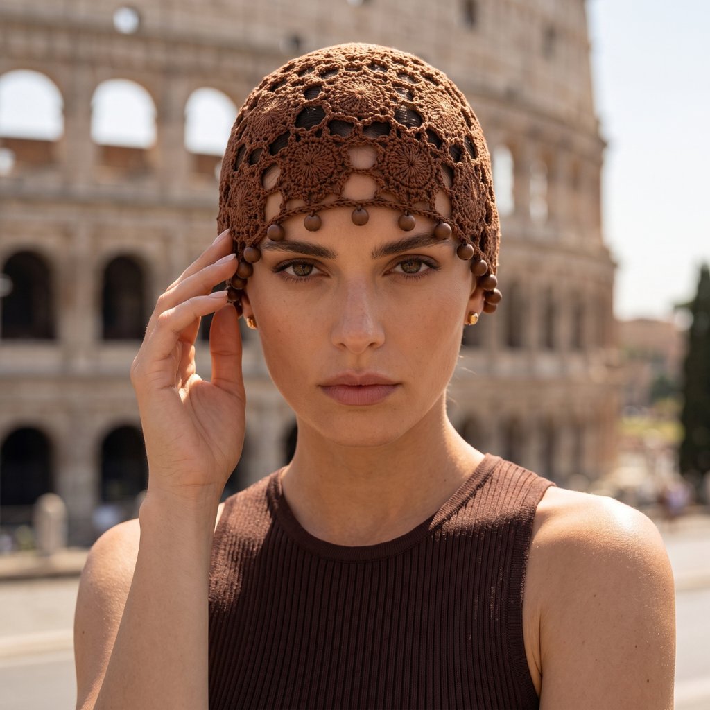CAPPELLO A RETE IN COTONE - C