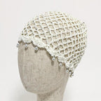CAPPELLO IN RETE -  100% COTONE  - RICAMATO AD UNCINETTO