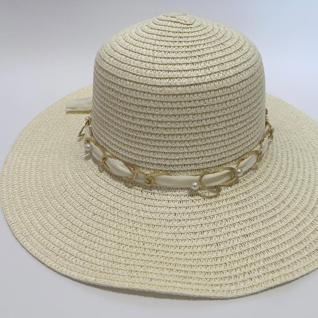 CAPPELLO IN CARTA - PERLINE - NASTRINO IN RASO - DONNA