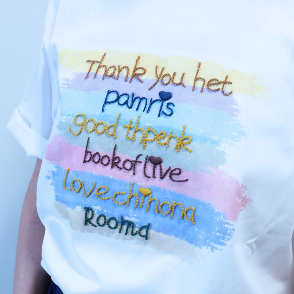 T-SHIRT -  DONNA - THANKS YOU HET - COLOR - TG UNICA