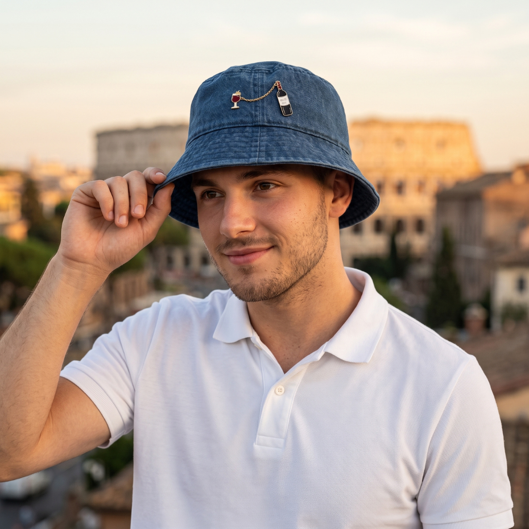 CAPPELLO ALLA PESCATORA - VINTAGE - UNISEX - UPF50+ - TG ML - VINO