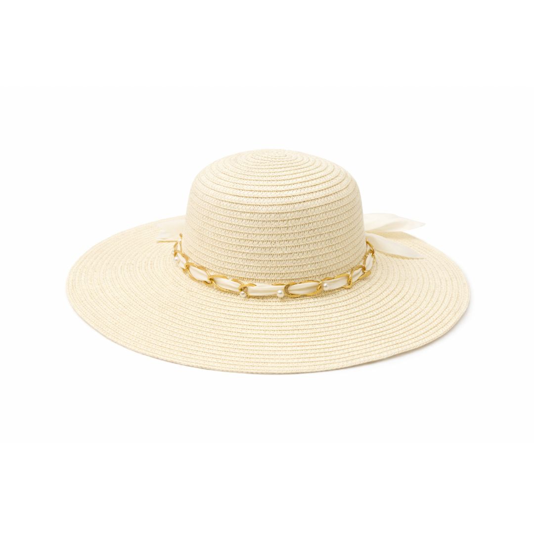 CAPPELLO IN CARTA - PERLINE - NASTRINO IN RASO - DONNA