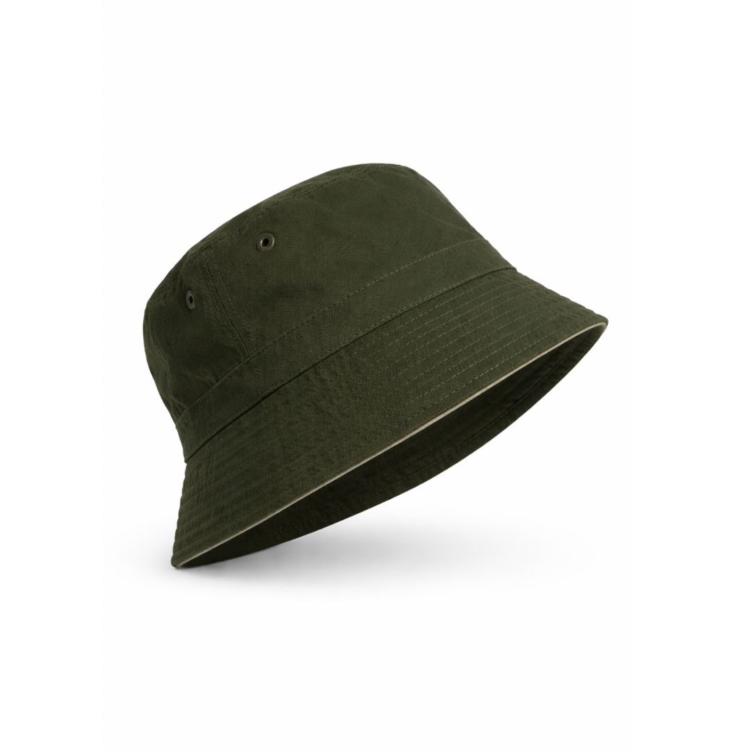 CAPPELLO ALLA PESCATORA -REVERSIBILE 2 COLORI BEIGE/VERDE - UNISEX - TG M