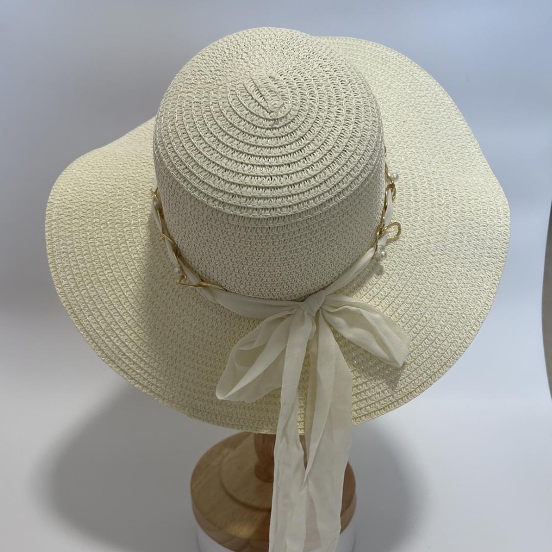 CAPPELLO IN CARTA - PERLINE - NASTRINO IN RASO - DONNA